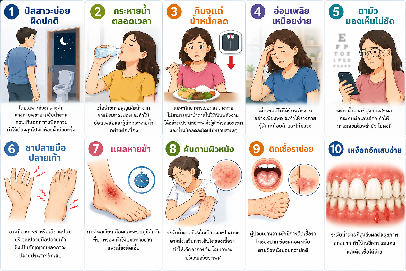 อาการที่พบบ่อย 10 สัญญาณเตือน “โรคเบาหวาน” ที่ไม่ควรมองข้าม - Cm77